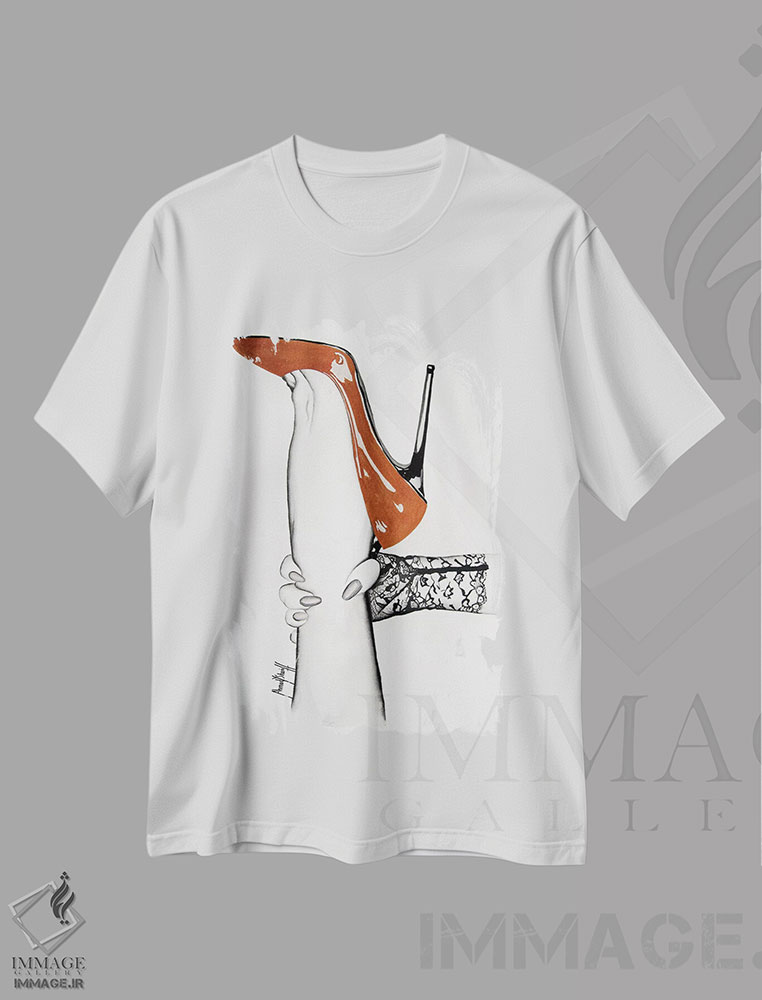 تیشرت طرح دار اس اند ام، دکور معاصر اثر احمد شریف | فروشگاه ایماژ