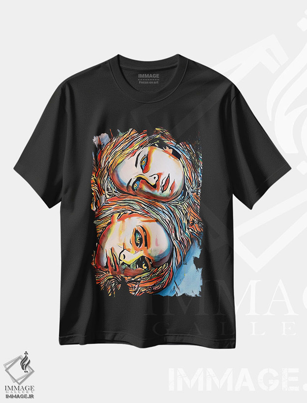 تیشرت طرح دار دوتکه، هنر فاخر معاصر اثر احمد شریف | فروشگاه ایماژ