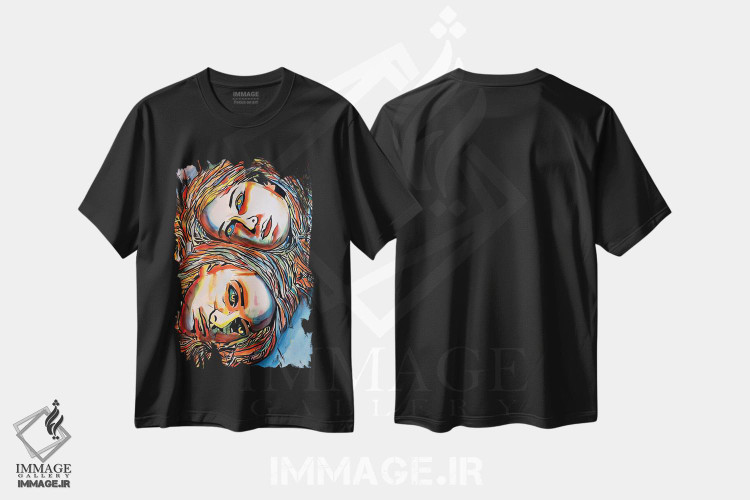 تیشرت طرح دار دوتکه، هنر فاخر معاصر اثر احمد شریف | فروشگاه ایماژ