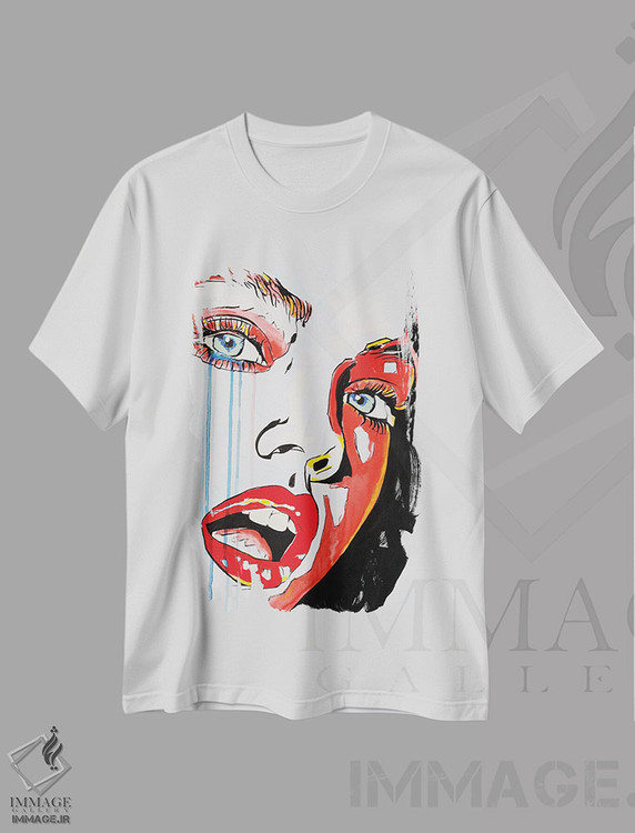 تیشرت طرح دار ۱۹۸۵، هنر فاخر معاصر اثر احمد شریف | فروشگاه ایماژ