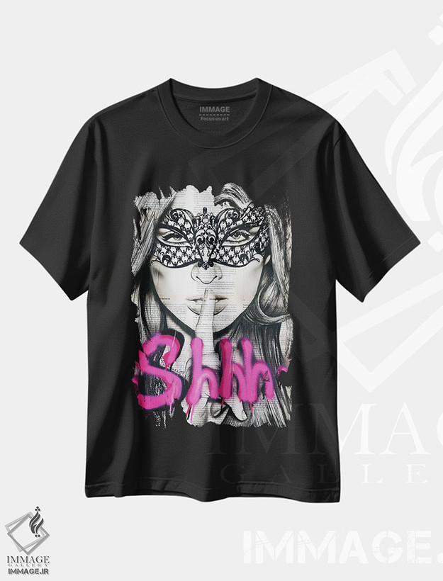 تیشرت طرح دار هیس، هنر فاخر معاصر اثر احمد شریف | فروشگاه ایماژ