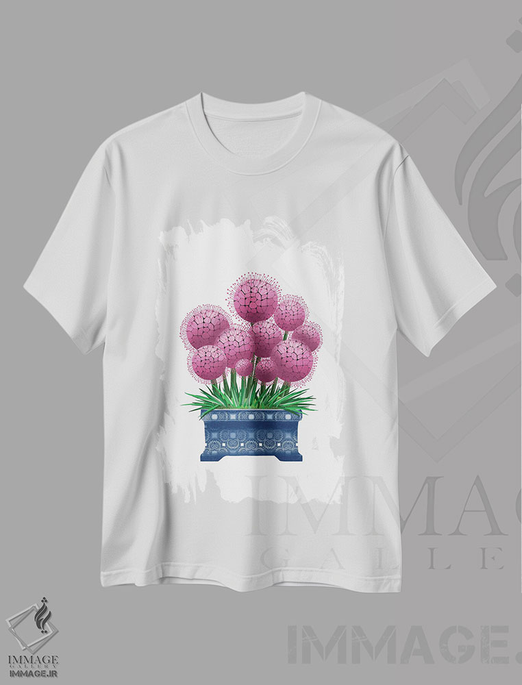 تیشرت طرح دار آلیوم در گلدان آبی، دکور معاصر اثر آن هاچینسون | immage.ir