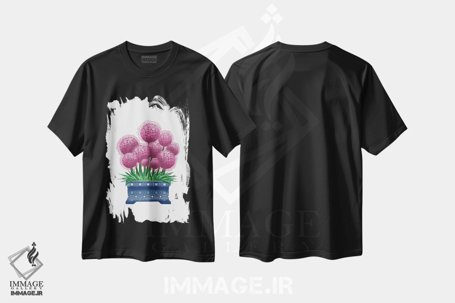 تیشرت طرح دار آلیوم در گلدان آبی، دکور معاصر اثر آن هاچینسون | فروشگاه ایماژ