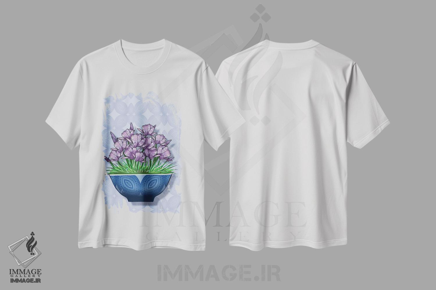 تیشرت طرح دار ماگنولیا در گلدان آبی، دکور معاصر اثر آن هاچینسون | immage.ir