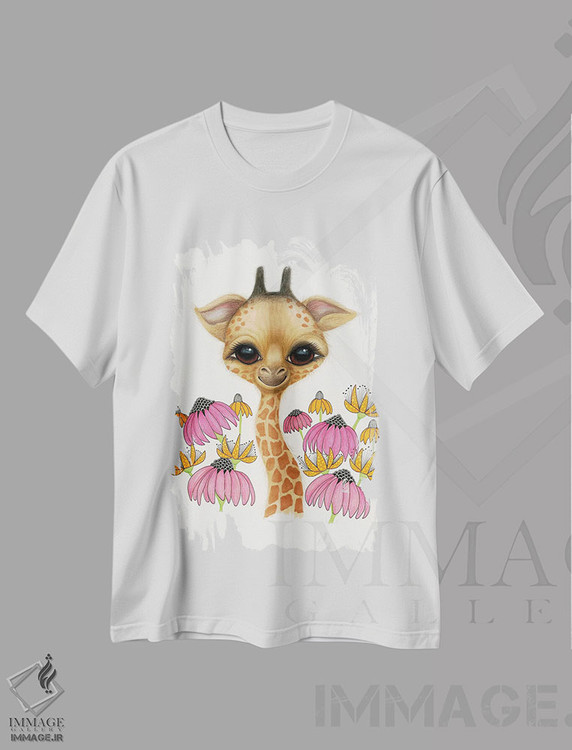 تیشرت طرح دار زرافه بچه، دکور معاصر اثر آن هاچینسون | فروشگاه ایماژ