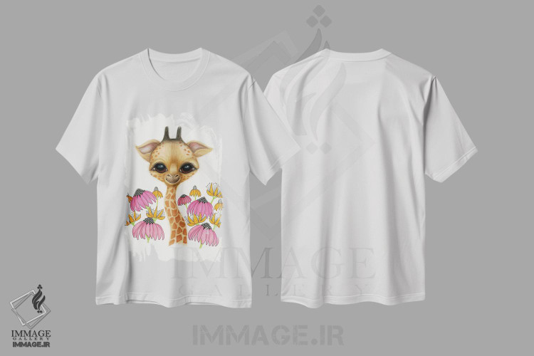 تیشرت طرح دار زرافه بچه، دکور معاصر اثر آن هاچینسون | فروشگاه ایماژ