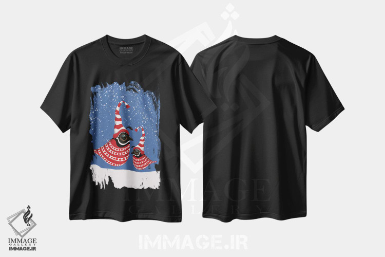 تیشرت طرح دار بلدرچین های کریس ۱، حیوانات کریسمسی اثر آن هاچینسون | immage.ir