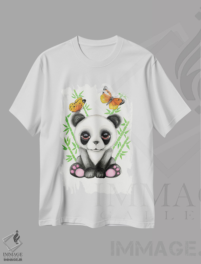 تیشرت طرح دار پاندای بچه، دکور معاصر اثر آن هاچینسون | فروشگاه ایماژ