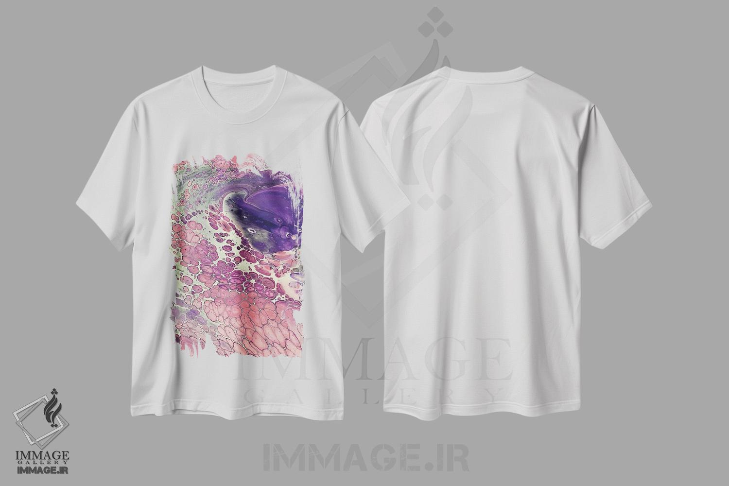 تیشرت طرح دار چشم گردباد صورتی اثر آن هاچینسون | immage.ir