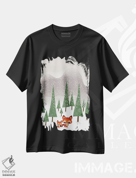 تیشرت طرح دار روباه های کوچک در مزرعه، دکور معاصر اثر آن هاچینسون | immage.ir