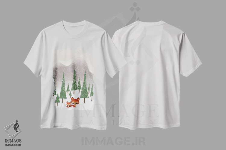 تیشرت طرح دار روباه های کوچک در مزرعه، دکور معاصر اثر آن هاچینسون | فروشگاه ایماژ