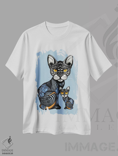 تیشرت طرح دار تتو کوچک و مامانش، دکور معاصر اثر آن هاچینسون | فروشگاه ایماژ