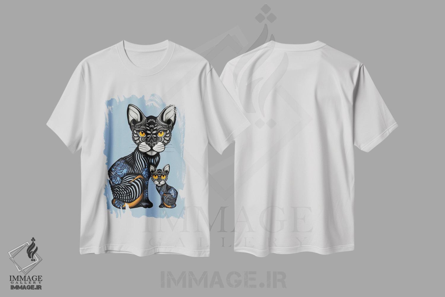 تیشرت طرح دار تتو کوچک و مامانش، دکور معاصر اثر آن هاچینسون | فروشگاه ایماژ