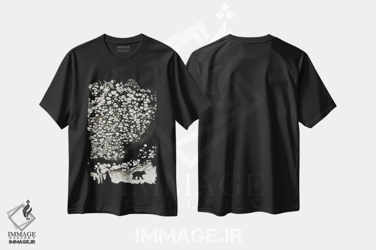 تیشرت طرح دار پیاده روی طولانی تا خانه، هنر تزئینی سیاه و سفید اثر آن هاچینسون | immage.ir
