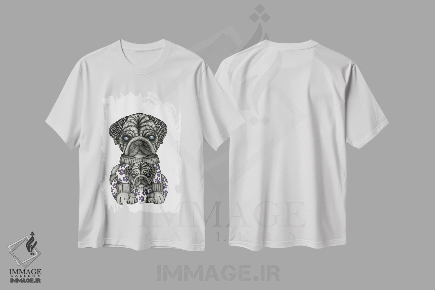 تیشرت طرح دار مامان پاگو بچه اش، دکور معاصر اثر آن هاچینسون | فروشگاه ایماژ