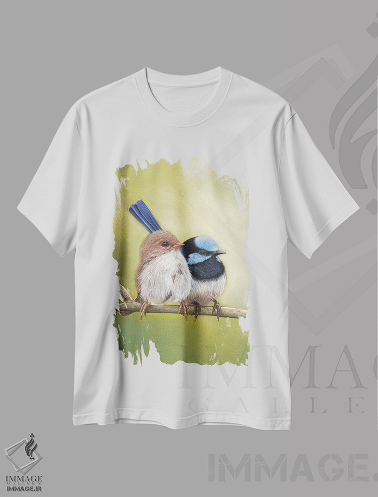 تیشرت طرح دار جفت مرغ پری فوق العاده، دکور معاصر اثر آن هاچینسون | immage.ir