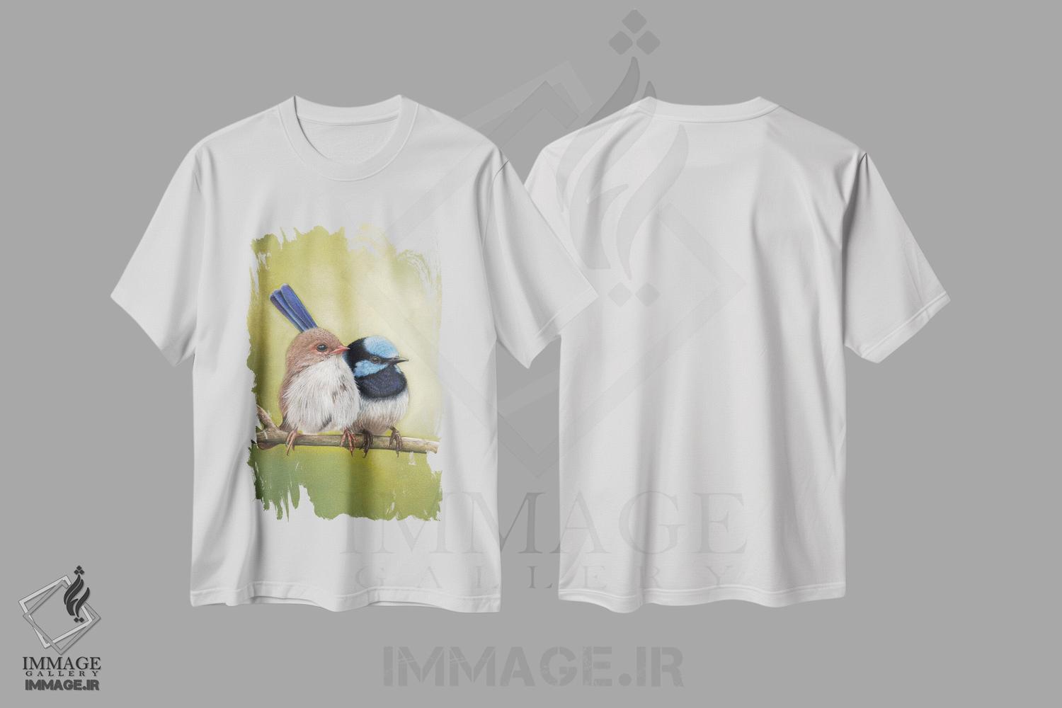 تیشرت طرح دار جفت مرغ پری فوق العاده، دکور معاصر اثر آن هاچینسون | immage.ir