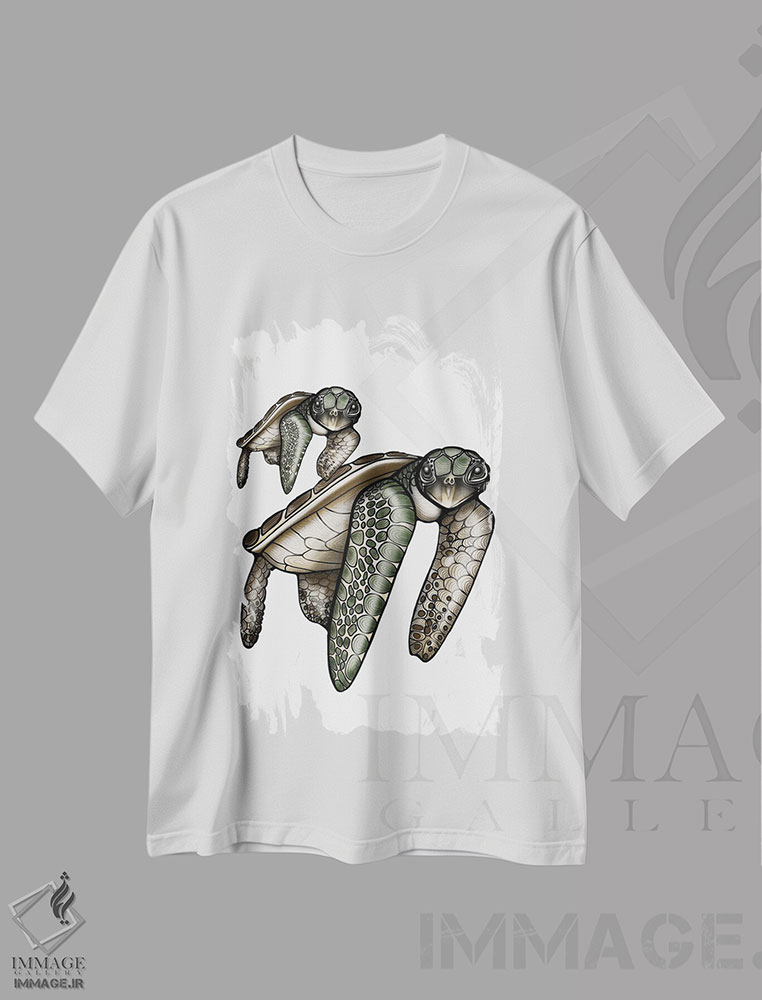 تیشرت طرح دار زمان لاک پشت، هنر تزئینی سیاه و سفید اثر آن هاچینسون | immage.ir