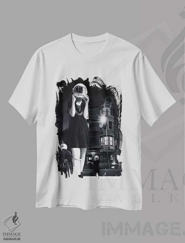 تیشرت طرح دار یک تکه آرامش از من، هنر فاخر اثر الک هاکسلی | فروشگاه ایماژ