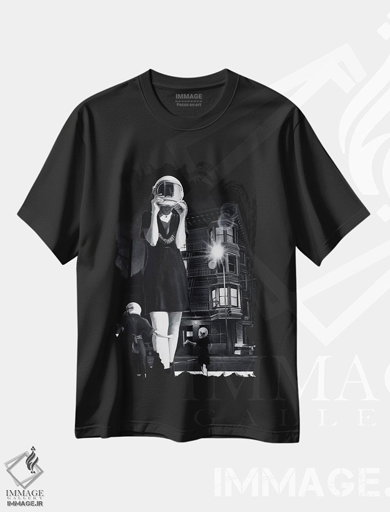 تیشرت طرح دار یک تکه آرامش از من، هنر فاخر اثر الک هاکسلی | immage.ir