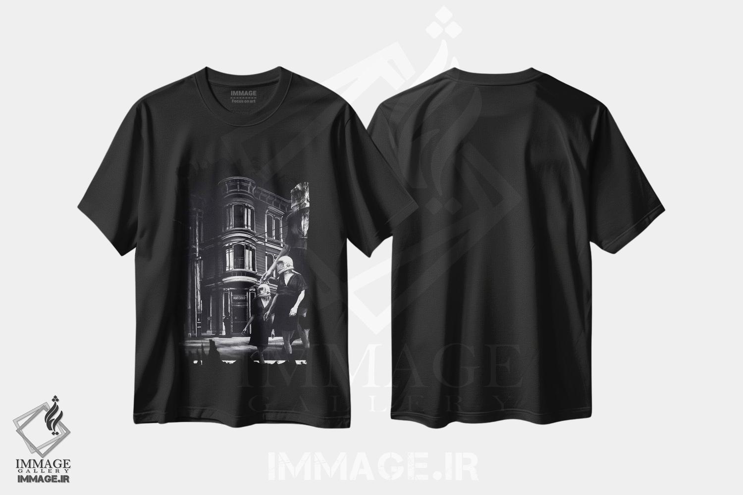 تیشرت طرح دار این راه می آید، هنر فاخر اثر الک هاکسلی | فروشگاه ایماژ