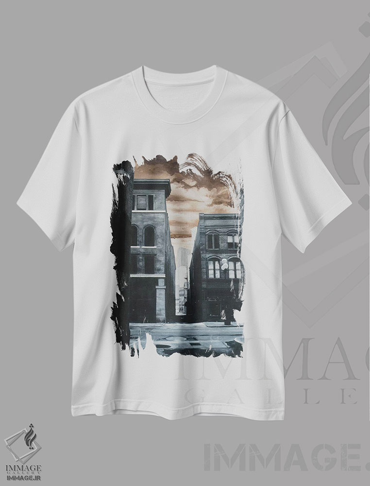 تیشرت طرح دار کوچه ای نزدیک جکسون استریت، تزئینی اثر الک هاکسلی | immage.ir