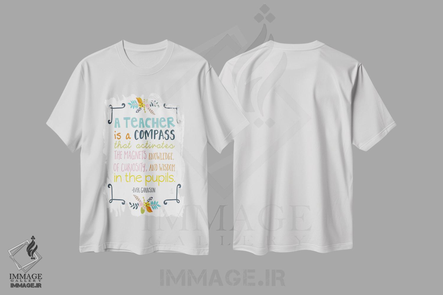 تیشرت طرح دار نقل قول معلم، دکور معاصر اثر اشلی دیویس | فروشگاه ایماژ