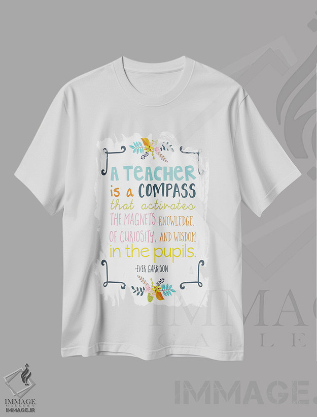 تیشرت طرح دار نقل قول معلم، دکور معاصر اثر اشلی دیویس | فروشگاه ایماژ