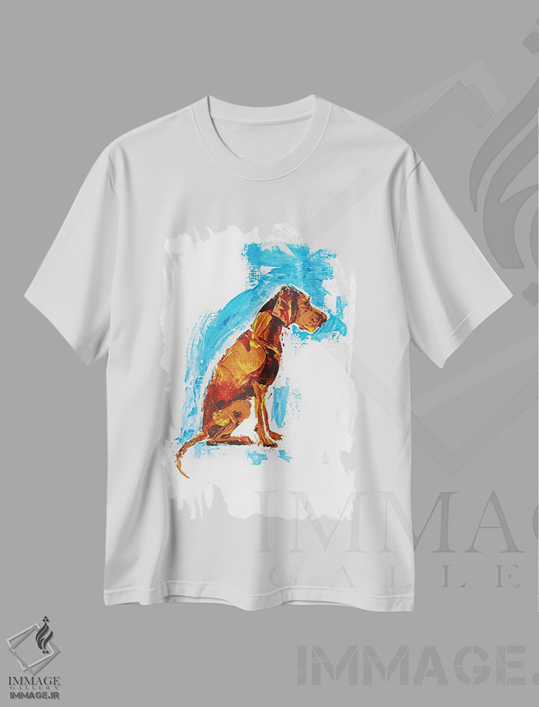 تیشرت طرح دار ویزسلا نشسته، هنر فاخر معاصر اثر آنا چر | immage.ir