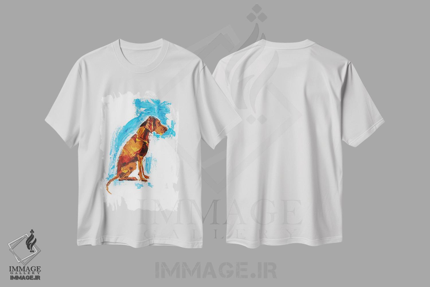 تیشرت طرح دار ویزسلا نشسته، هنر فاخر معاصر اثر آنا چر | immage.ir