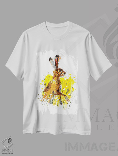 تیشرت طرح دار خرگوش صحرایی، هنر فاخر معاصر اثر آنا چر | فروشگاه ایماژ