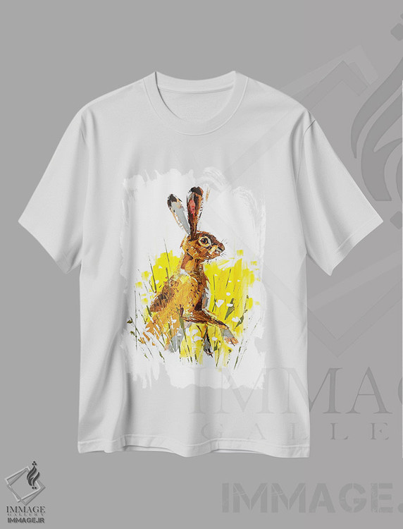 تیشرت طرح دار خرگوش صحرایی، هنر فاخر معاصر اثر آنا چر | فروشگاه ایماژ