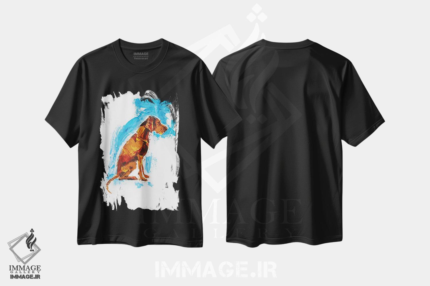 تیشرت طرح دار ویزسلا نشسته، هنر فاخر معاصر اثر آنا چر | فروشگاه ایماژ