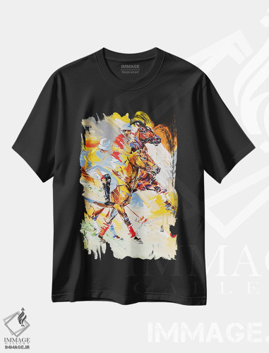 تیشرت طرح دار پولو، هنر فاخر معاصر اثر آنا چر | فروشگاه ایماژ