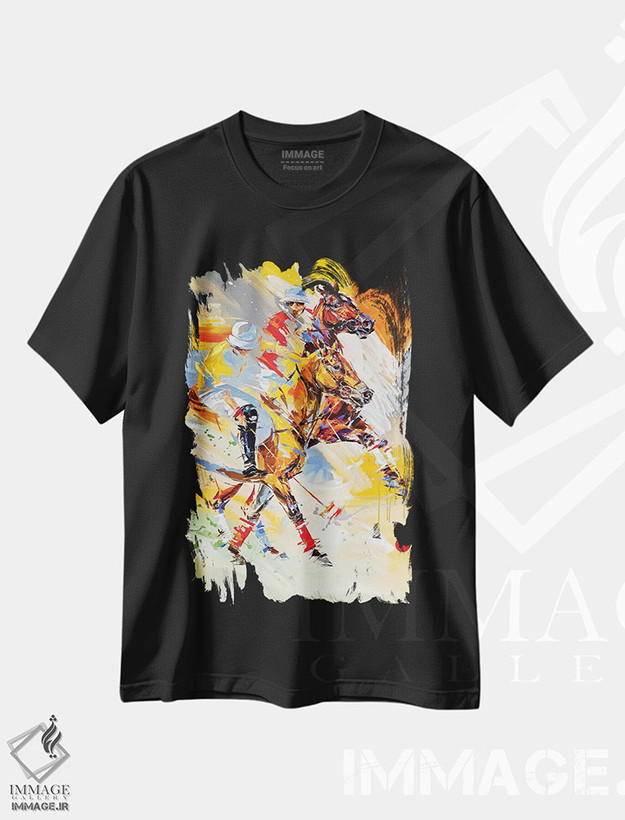 تیشرت طرح دار پولو، هنر فاخر معاصر اثر آنا چر | فروشگاه ایماژ