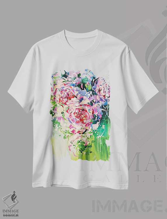 تیشرت طرح دار روز گرم، آبستره اثر آنا چر | فروشگاه ایماژ