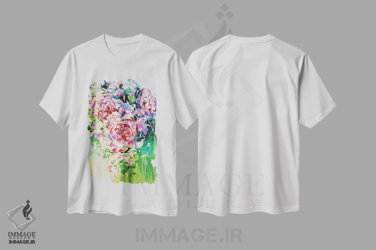 تیشرت طرح دار روز گرم، آبستره اثر آنا چر | فروشگاه ایماژ