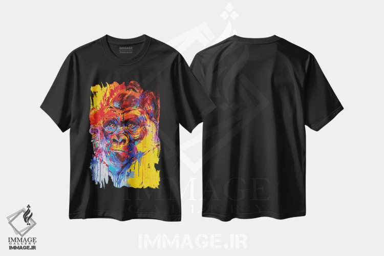 تیشرت طرح دار گوریل، هنر فاخر معاصر اثر آنا چر | فروشگاه ایماژ