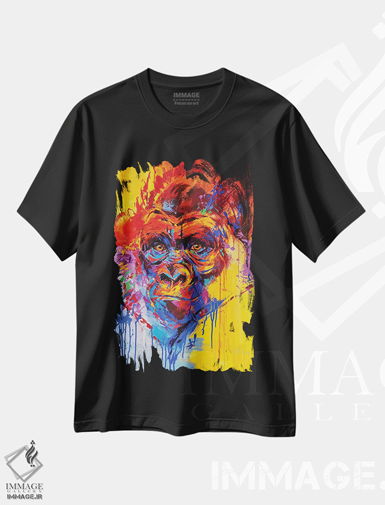 تیشرت طرح دار گوریل، هنر فاخر معاصر اثر آنا چر | فروشگاه ایماژ