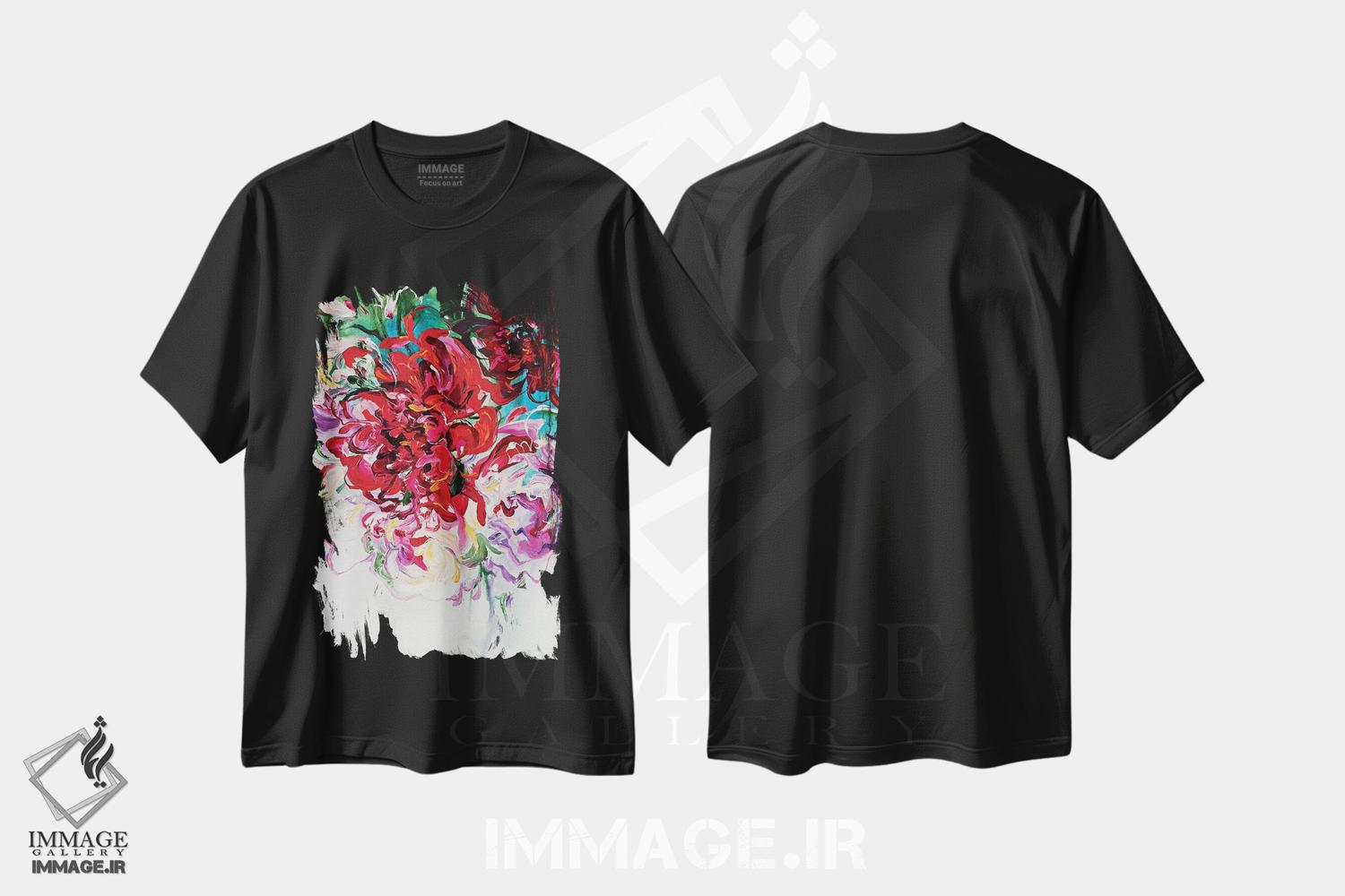 تیشرت طرح دار گل دار انتزاعی، آبستره اثر آنا چر | immage.ir