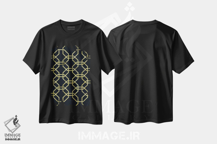 تیشرت طرح دار گفتگوی هندسی، آبستره اثر فایو بای فایو کالکتیو | فروشگاه ایماژ