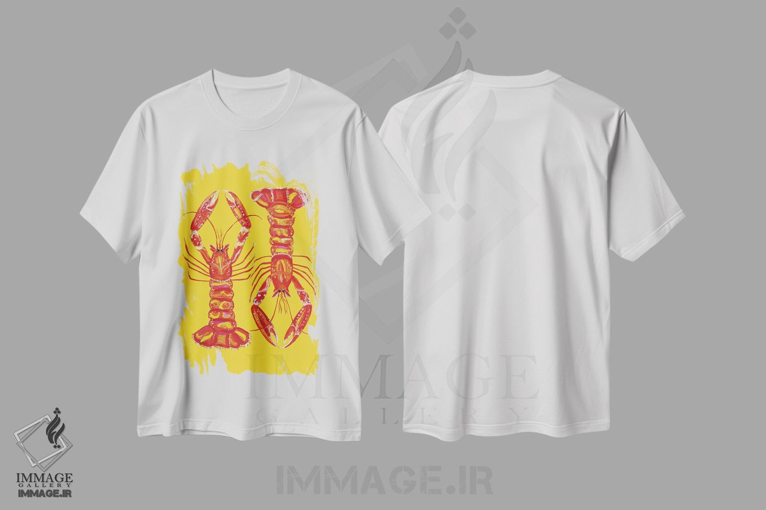تیشرت طرح دار لنگوستین ها روی زرد، هنر فاخر معاصر اثر آلیس استراکر | فروشگاه ایماژ