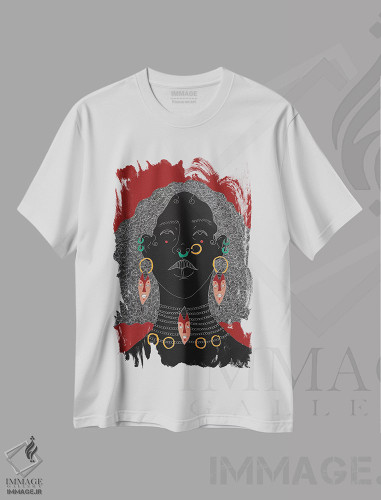 تیشرت طرح دار متعادل، هنر آمریکایی آفریقایی تبار اثر آیسلین اف | فروشگاه ایماژ