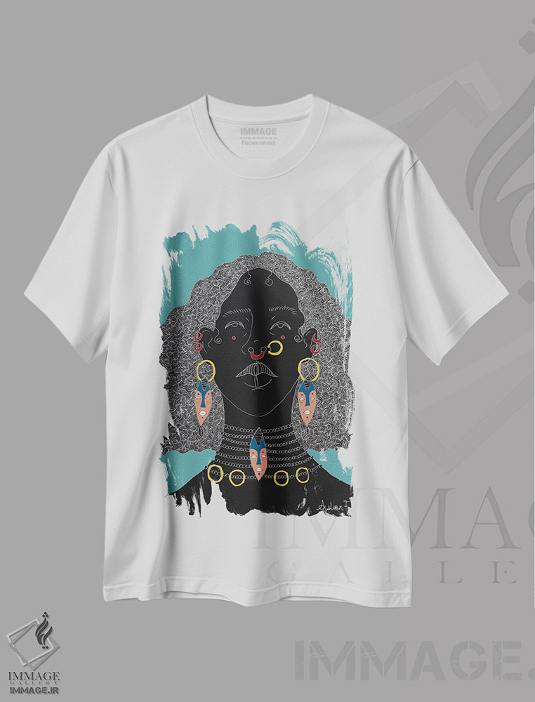 تیشرت طرح دار متعادل، هنر آمریکایی آفریقایی تبار اثر آیسلین اف | immage.ir