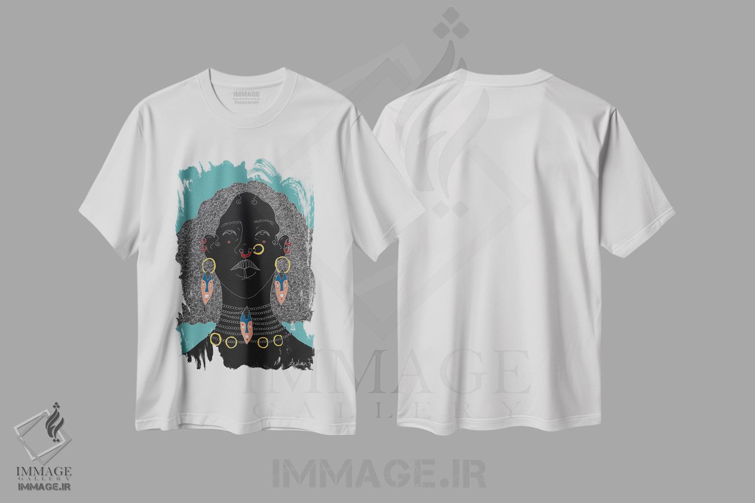 تیشرت طرح دار متعادل، هنر آمریکایی آفریقایی تبار اثر آیسلین اف | immage.ir