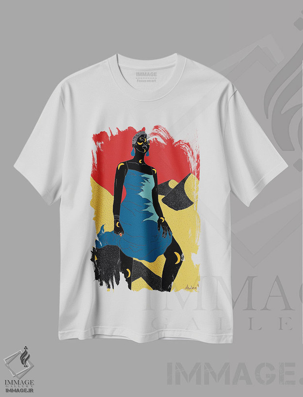تیشرت طرح دار تاتیانا II، هنر آمریکایی آفریقایی تبار اثر آیسلین اف | فروشگاه ایماژ