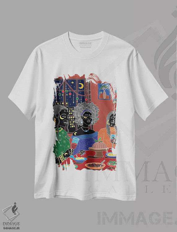 تیشرت طرح دار جشن ها، هنر آمریکایی آفریقایی تبار اثر آیسلین اف | فروشگاه ایماژ