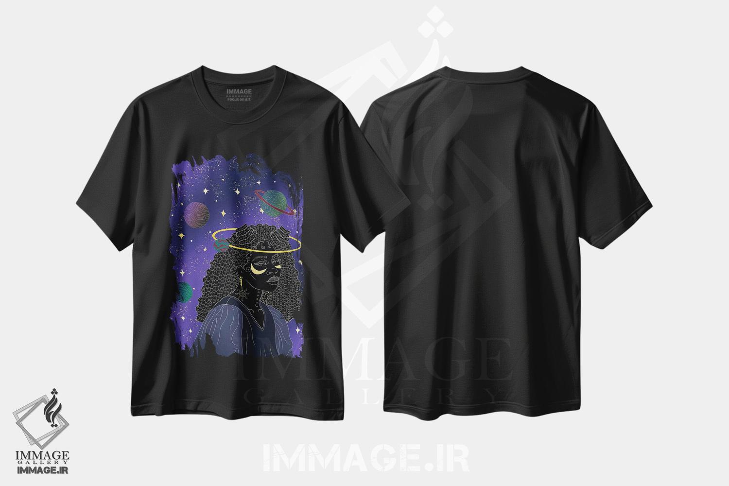 تیشرت طرح دار آسمانی، هنر آمریکایی آفریقایی تبار اثر آیسلین اف | immage.ir