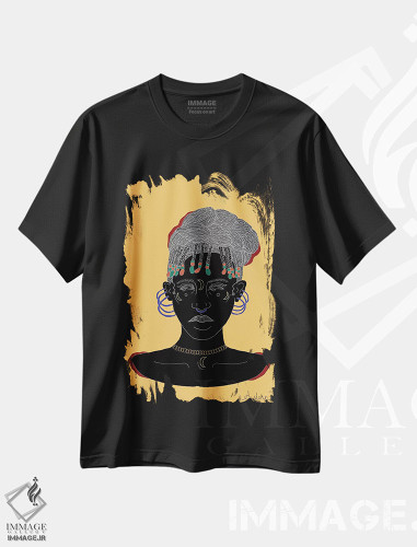 تیشرت طرح دار مراقب باش، هنر آمریکایی آفریقایی تبار اثر آیسلین اف | فروشگاه ایماژ