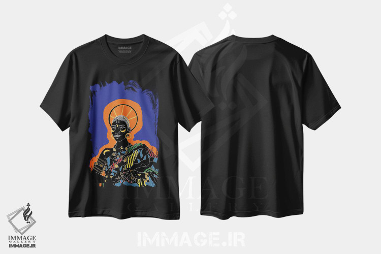 تیشرت طرح دار کویل، هنر آمریکایی آفریقایی تبار اثر آیسلین اف | فروشگاه ایماژ